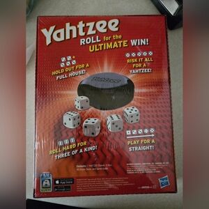 Hasbro Yahtzee Game with Red and White Design